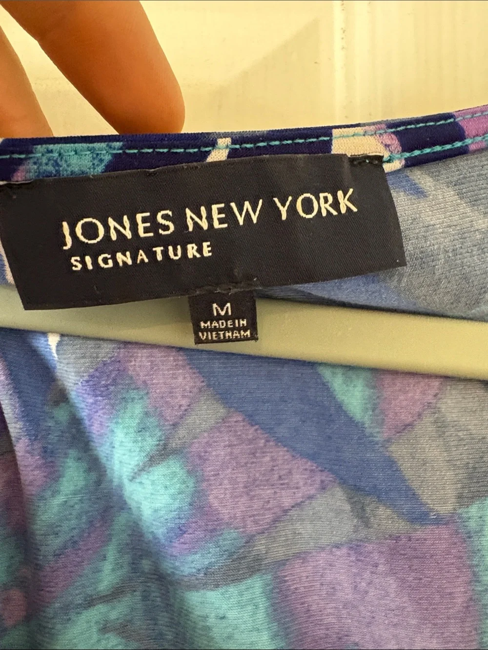 Jones New York Teal & Purple Sleeveless Cowl Neck Shell - Picture 2 of 3